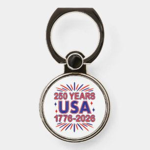 250 Years USA   1776–2026 Semiquincentennial Phone Ring Stand