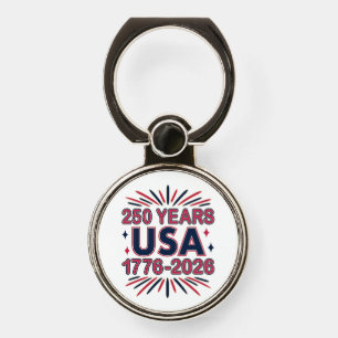 250 Years USA   1776–2026 Semiquincentennial Phone Ring Stand