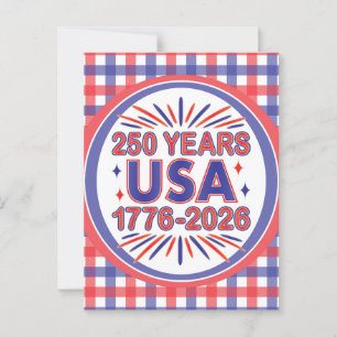 250 Years USA 1776–2026 Semiquincentennial Postcard