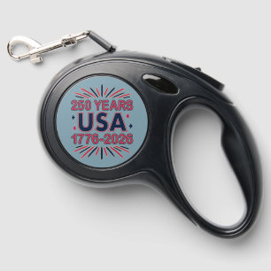 250 Years USA   1776–2026 Semiquincentennial Retractable Pet Leash