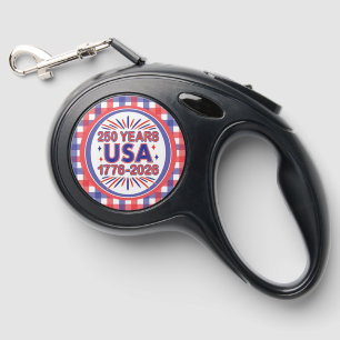 250 Years USA   1776–2026 Semiquincentennial Retractable Pet Leash