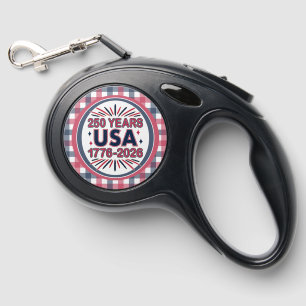 250 Years USA   1776–2026 Semiquincentennial Retractable Pet Leash