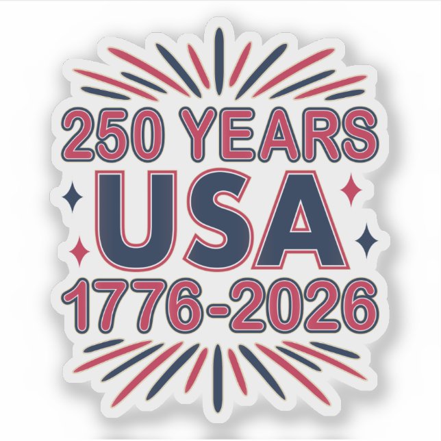 250 Years USA | 1776–2026 Semiquincentennial Sticker (Front)