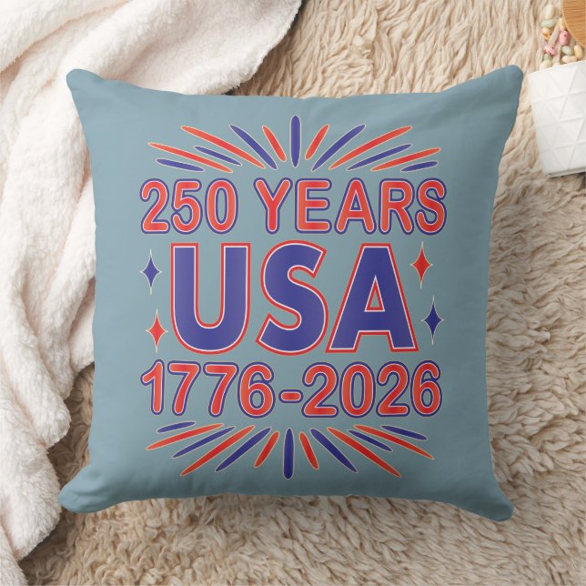 250 Years USA | 1776–2026 Semiquincentennial Throw Pillow (Blanket)