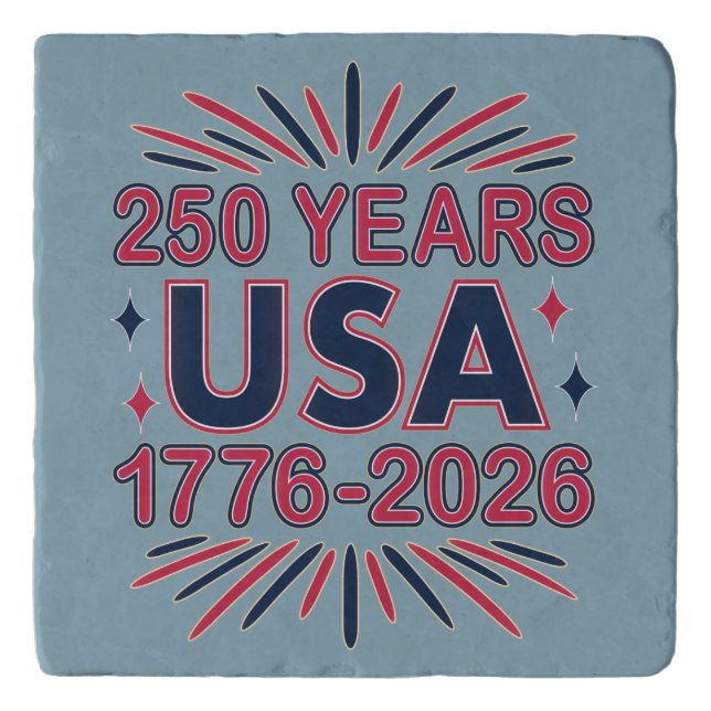 250 Years USA | 1776–2026 Semiquincentennial Trivet (Front)