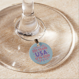 250 Years USA   1776–2026 Semiquincentennial Wine Charm