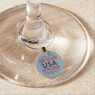 250 Years USA   1776–2026 Semiquincentennial Wine Charm