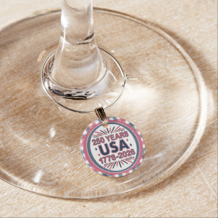 250 Years USA   1776–2026 Semiquincentennial Wine Charm