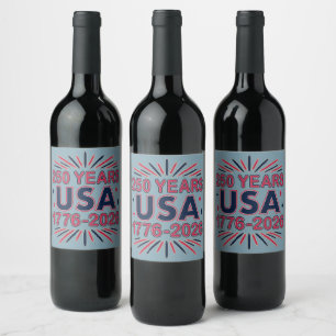 250 Years USA   1776–2026 Semiquincentennial Wine Label