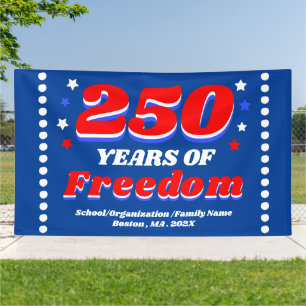 250 Years USA Celebration Personalized Patriotic Banner
