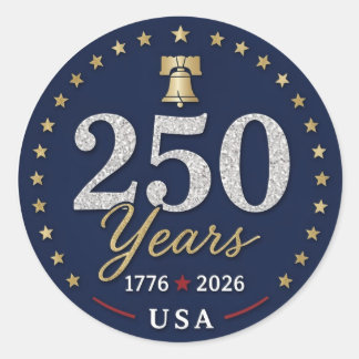 250 Years USA Classic Round Sticker