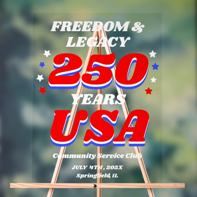 250 Years USA Freedom & Legacy Acrylic Sign (Neutral)