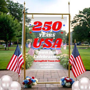 250 Years USA Local Government Event Welcome Acrylic Sign