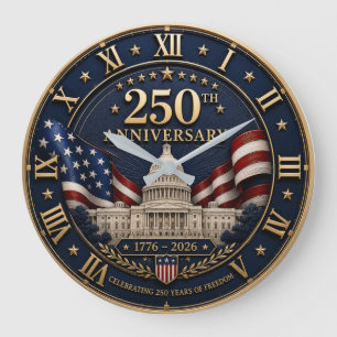 250th Anniversary 1776–2026 United States Large Clock