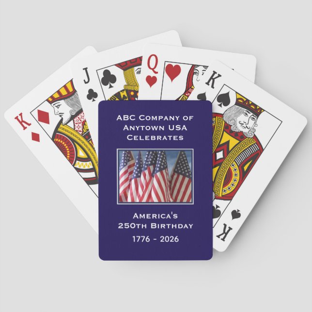 250th Anniversary 1776 to 2026 USA America Poker Cards (Back)