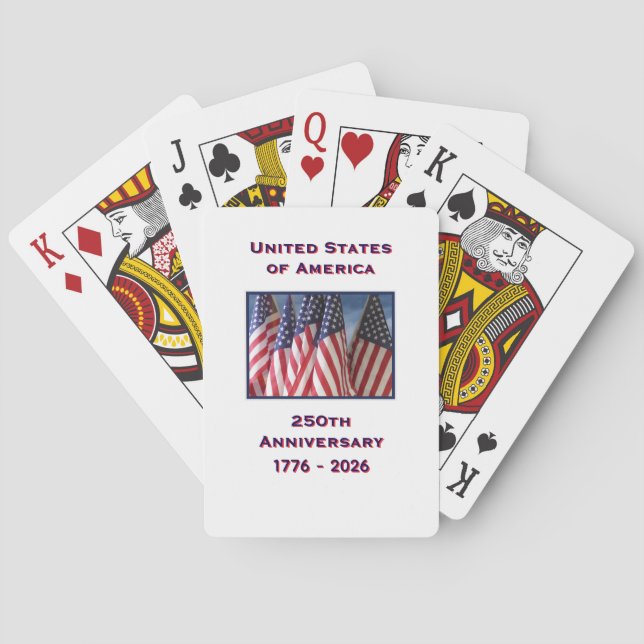 250th Anniversary 1776 to 2026 USA America Poker Cards (Back)