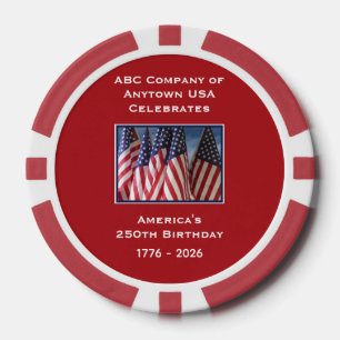 250th Anniversary 1776 to 2026 USA America Poker Chips