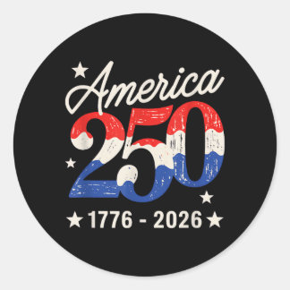 250th Anniversary 250 Aamerican 4th Of July Classic Round Sticker