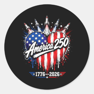 250th Anniversary 250 Years Aamerica Usa Flag Classic Round Sticker