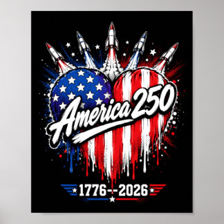 250th Anniversary 250 Years Aamerica Usa Flag Poster