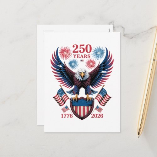 250th Anniversary 250 Years USA 1776 Holiday Postcard
