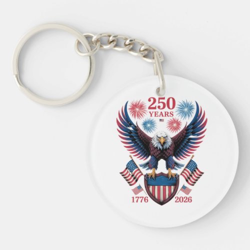 250th Anniversary 250 Years USA 1776 Keychain