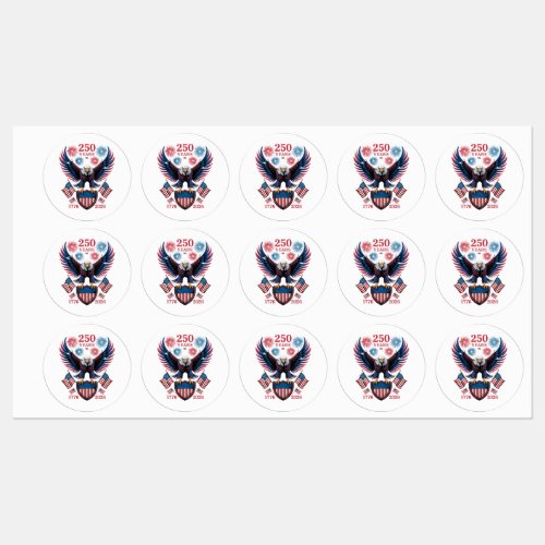 250th Anniversary 250 Years USA 1776 Labels