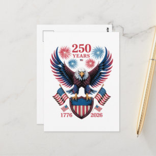 250th Anniversary 250 Years USA 1776 Postcard