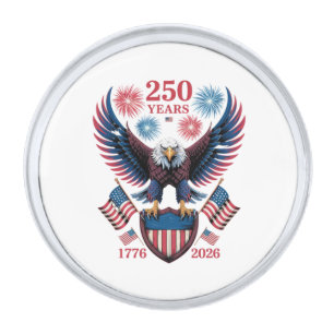 250th Anniversary 250 Years USA 1776 Silver Finish Lapel Pin