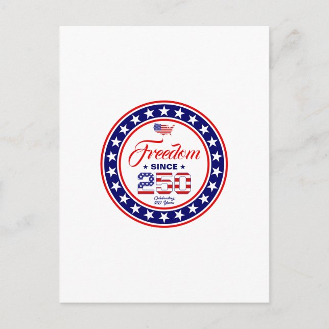 250th Anniversary 4th of July American Flag Postcard (Front)