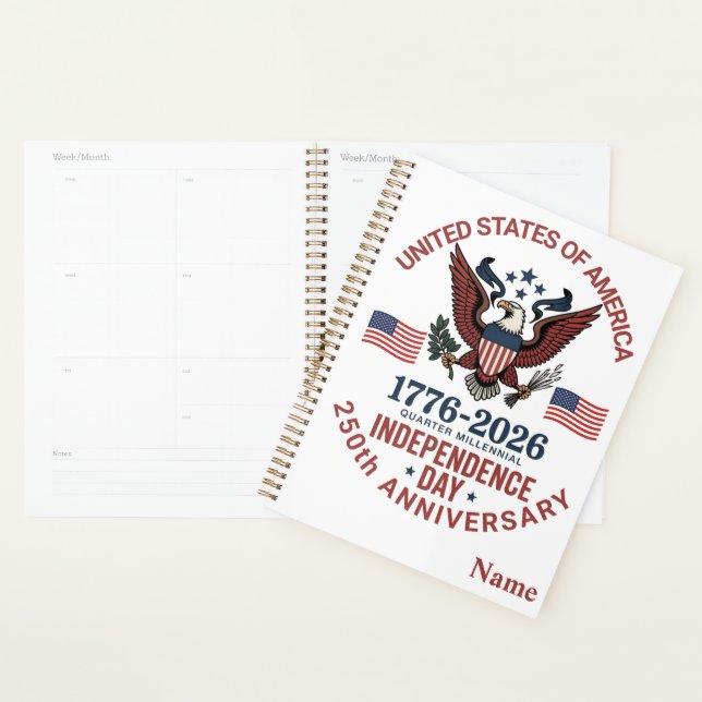 250th Anniversary 4th of July – Vintage Patriotic  Planner (Display)