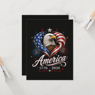 250th Anniversary America Flag Eagle 250 Years Invitation