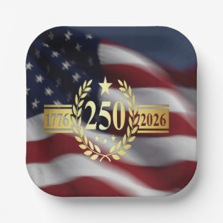 250th Anniversary American Flag Paper Plate – 1776