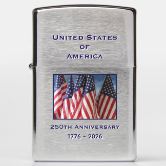 250th Anniversary Birthday USA Flag Zippo Lighter