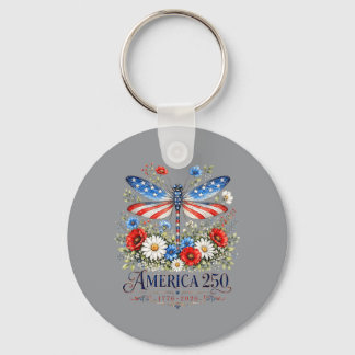 250th Anniversary Dragoy Usa Flag Patriotic 4th Of Keychain