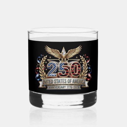 250th Anniversary Eagle Crest  Whiskey Glass
