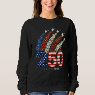 250th Anniversary Floral Jet Fighter Patriotic Sweatshirt