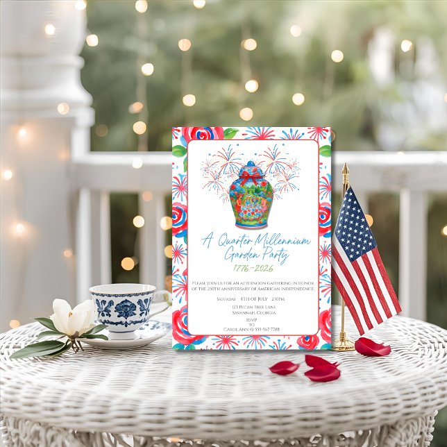 250th Anniversary Garden Party Ginger Jar 1776 Invitation (250th Anniversary Garden Party Ginger Jar 1776 Invitation)