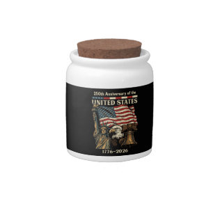 250th Anniversary of United States 250 Years 4th o Candy Jar