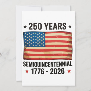 250th Anniversary Patriotic 4th Of July Semiquince Thank You Card
