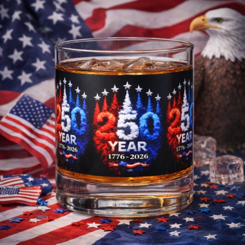 250th Anniversary Patriotic Jet‑Trail  Whiskey Glass