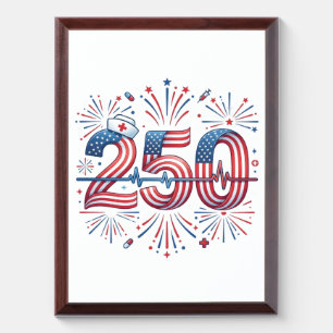 250th Anniversary Patriotic July 4th USA 1776–2026 Award Plaque
