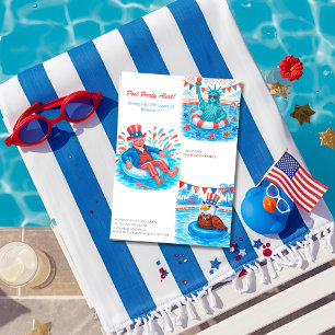 250th Anniversary Pool Party Red, white blue Invitation