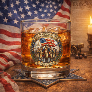 250th Anniversary Revolutionary Heritage Wreath Whiskey Glass