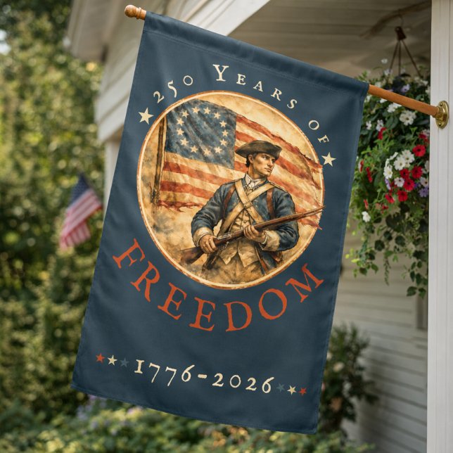 250th Anniversary Revolutionary Soldier Freedom House Flag (Creator Uploaded)
