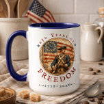 250th Anniversary Revolutionary Soldier Freedom Mug<br><div class="desc">Honor the 250th birthday of American independence with this American Revolution design mug. Perfect for the 250th Anniversary,  this vintage style patriot art is for any proud descendant of a Revolutionary War soldier or patriotic American celebrating their heritage and history. Created by Simply Farmhouse Press.</div>
