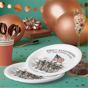 250th Anniversary Revolutionary Soldiers 1776-2026 Paper Plates