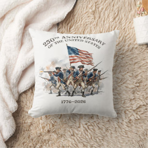 250th Anniversary Revolutionary Soldiers 1776-2026 Throw Pillow