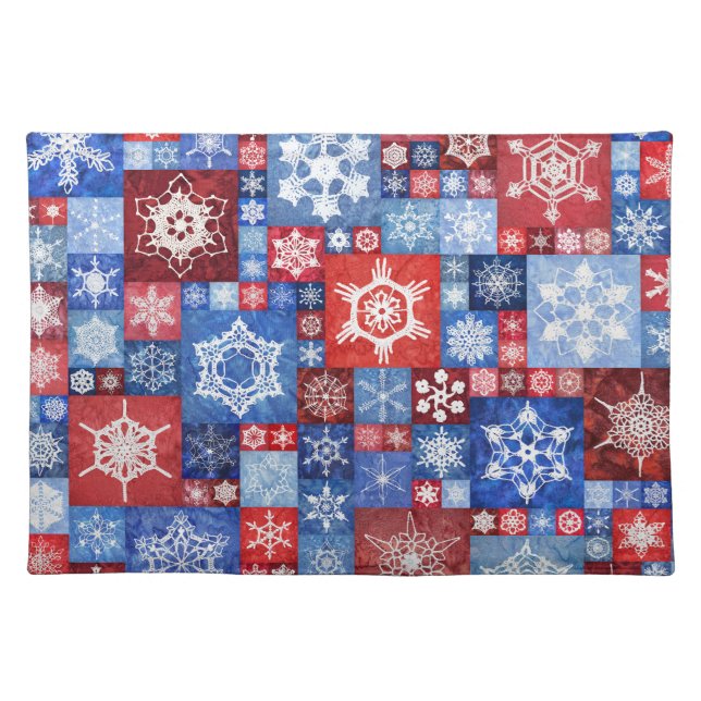 250th Anniversary Snowflake Collage Cloth Placemat (Front)