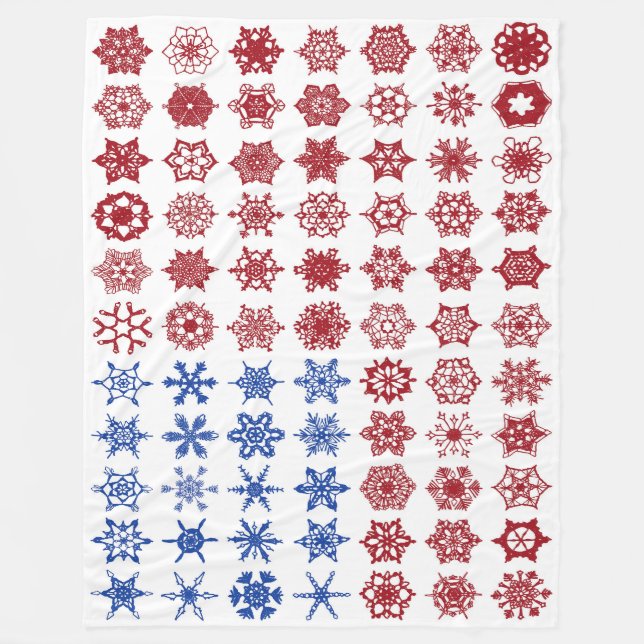 250th Anniversary Snowflake Collage Flag Fleece Blanket (Front)